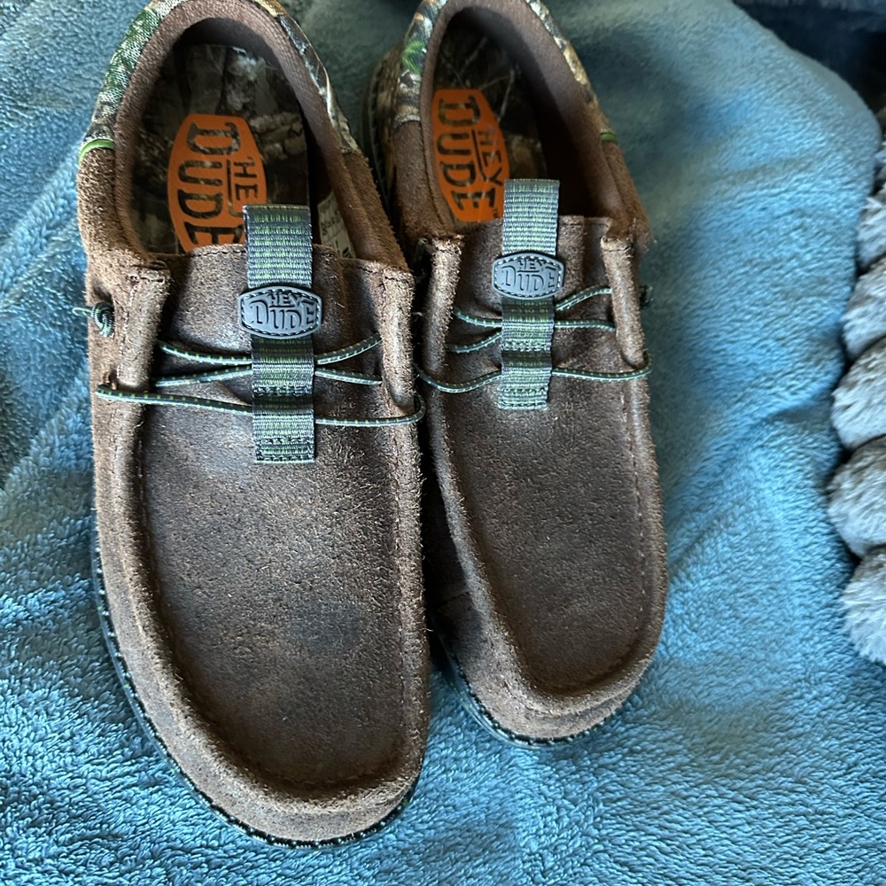Hey Dude Brown and Green Loafers - Picture 3 of 3